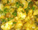 A picture of step 4 of Batata ni sukhi bhaji goan style.