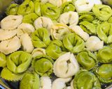 A picture of step 1 of Baked Tortellini with Ricotta and Mozzarella cheese 🧀.