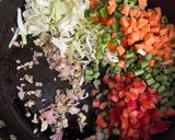 A picture of step 2 of Veggie chili 🌶️ Garlic 🧄 Soup 🥣.