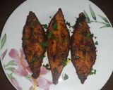 A picture of step 15 of Fish thali - Rice with Fish curry, fish fry, and spiced buttermilk.