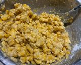 A picture of step 1 of Curry corn fritters 🌽.