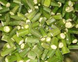 A picture of step 1 of Bhindi masala.