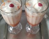 A picture of step 10 of Mango Boba Drink (with homemade mango bubbles).