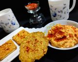 A picture of step 4 of Achari cheese spread.