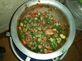Beef okra and ugali