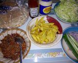 A picture of step 1 of Beef shawarma.