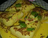 A picture of step 5 of Poha dhokla.