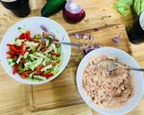 A picture of step 4 of Sriracha Chilli Yoghurt Tuna and Salad Wrap.