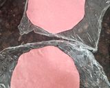 A picture of step 4 of Rose cashew stuffed burfi.