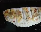 A picture of step 9 of Dominoes style garlic bread.