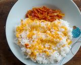 A picture of step 7 of Chili Paste 🌶️ with Red Oil, Served with Rice 🍚😋.