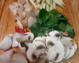 A picture of step 1 of Thai Chicken Tom yum soup.