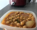 A picture of step 4 of Chickpeas with Vegetables in the Crockpot (Slow Cooker).