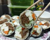 Foto langkah ke 10 dari resep Anabolic Vegan Kimbap |High Protein, Low Calorie, Sugar & Gluten Free.