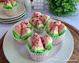 Foto langkah ke 11 dari resep Bolu Kukus Mekar (Semangka).
