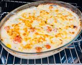 A picture of step 4 of Chicken breast with vegetables in cheese sauce.