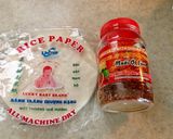 Hình bước làm 1 của món Bánh tráng chiên muối ớt