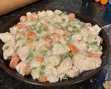A picture of step 7 of Mum’s plate chicken pie.