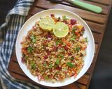 A picture of step 5 of Jowar (sorghum) chaat salad.