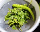 A picture of step 7 of Quinoa dosa with chana dal coriander chutney.