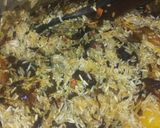 A picture of step 2 of Pilau with spicy tomato soup.