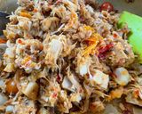 รูปขั้นตอนการทำที่ 3 ของ ต๋ำบ่าหนุนโรยกากหมูกระเทียมเจียว🌶️(ตำขนุน)สูตรไม่ใส่กะปิ ถั่วเน่า