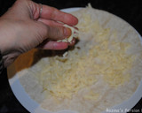 A picture of step 2 of Mashed dates and cheddar cheese wrapped in bread.