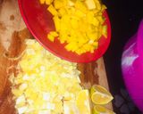 A picture of step 1 of Sangria🥭🍋🍊.