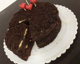 عکس مرحله 6 از دستور کیک خامه ای با فیلینگ موز و گردو😋