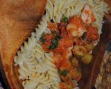 A picture of step 16 of Sweet chilli and tomatoes pasta.