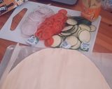 Une image de l'étape 1 de Tarte Courgette Tomate Oignon Healthy.