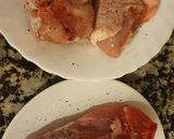 Foto del paso 1 de la receta: Conejo y pollo asado