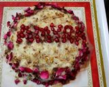 A picture of step 5 of Rabri Rose flavour cake.