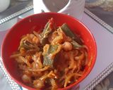 A picture of step 3 of Chickpeas Bhindi masala.