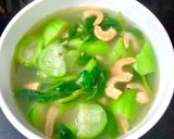 Hình bước làm 3 của món Canh Mướp Mồng Tơi Tôm Khô Húng Quế