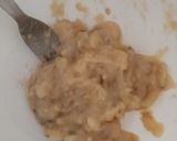 A picture of step 1 of Banana bread with raisins and nuts.