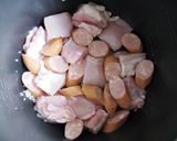 A picture of step 1 of Rice Cooker Jambalaya.