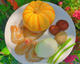 Hình bước làm 1 của món Bí ngô hấp tôm yến mạch (baby food)