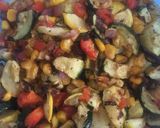 A picture of step 3 of Vegan enchiladas.
