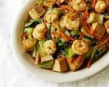 A picture of step 6 of Tofu Shrimp Bokchoy Stir Fry in Ginger Sauce.