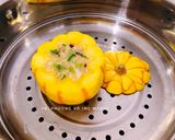 Hình bước làm 6 của món Bí ngô hấp tôm yến mạch (baby food)