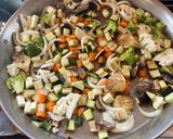 A picture of step 3 of Vegetable Paella.