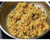 A picture of step 2 of Palak paneer rolls.