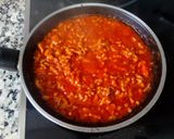 Foto del paso 4 de la receta Plumas a la boloñesa con 5 quesos al horno