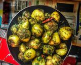 A picture of step 3 of Baby potatoes in coriander curry paste.