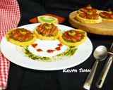 A picture of step 14 of Pani puri bruschetta.
