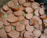 A picture of step 3 of Cucuzza and Sausage.