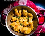 A picture of step 4 of Aloo Matar (South India style).