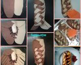 A picture of step 11 of Banana and chocolate filled  double colored braided bread.