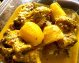 A picture of step 5 of Chicken in spicy coconut gravy with potatoes #WYH (VERY SPICY).